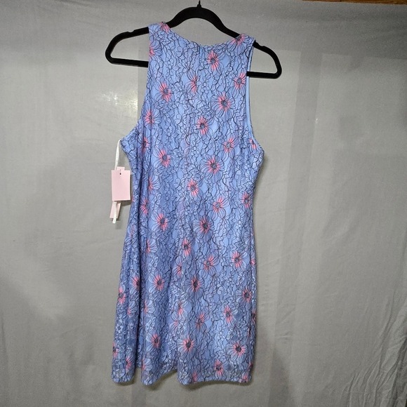 Avec Les Filles Womens Blue Lace Sleeveless‎ Floral Shift Dress NWT Size 12 - Picture 3 of 15